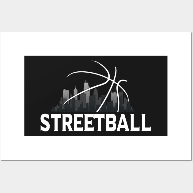 Streetball Skyline - for streetbasket player Wall Art by Manikool